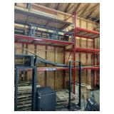 Steel Palette racking w/ plywood surfaces. 2 sections measure 14