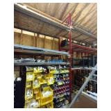 Steel Palette racking w/ plywood surfaces. 2 sections measure 14