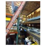 Steel Palette racking w/ plywood surfaces. 2 sections measure 14