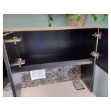 U-Shaped Desk with Hutch, 2 side chairs, 1 office chair and floor protector.