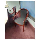 U-Shaped Desk with Hutch, 2 side chairs, 1 office chair and floor protector.