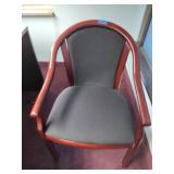 U-Shaped Desk with Hutch, 2 side chairs, 1 office chair and floor protector.