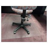 U-Shaped Desk with Hutch, 2 side chairs, 1 office chair and floor protector.