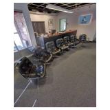 (7) Vintage Mid-century Steelcase swivel armchairs with tufted back/seat.
