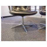 (7) Vintage Mid-century Steelcase swivel armchairs with tufted back/seat.