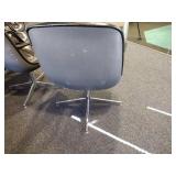 (7) Vintage Mid-century Steelcase swivel armchairs with tufted back/seat.