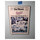 Framed Twins Star Tribune Front Page 1987 and 1991 World Series wins and more