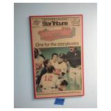 Framed Twins Star Tribune Front Page 1987 and 1991 World Series wins and more