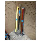 Pick Axe, Felling Axe,  Kobalt 10LB Sledge Hammer, Red sledge hammer
