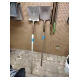 (5) Shovels: Square Mouth, Ames Round Point Digging, Ames Transfer Square, Vintage Hole digger