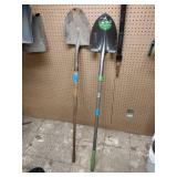 (5) Shovels: Square Mouth, Ames Round Point Digging, Ames Transfer Square, Vintage Hole digger