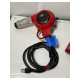 3 corded power tools: Milwaukee Magnum Hammer Drill, Milwaukee Reversing Drill, MHT 750 Heat Gun