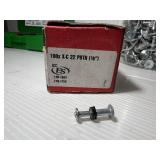 Hilti Concrete nails X-C 22, (3) Hilti Gun Pegs, Ramset tie strap holders. Greenlee d-subminiature panel punch.