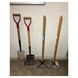 (2) True Temper Tampers; Ace square spade; Union drain spade