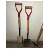 (2) True Temper Tampers; Ace square spade; Union drain spade