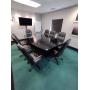 Conference Table with 8 adjustable executive arm chairs on wheels