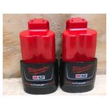 Milwaukee M12 Red Lithium CP 2.0 Batteries - Set of 2