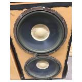 Custom Made Speaker Set with Dual Woofer Cabinets and Small Tweeter Speakers