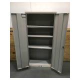 Metal Storage Cabinet with Locking Doors and Shelves