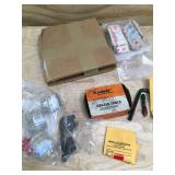 Assorted Industrial Tools and Parts Lot including Carbide Tools, Gauges, and Fittings