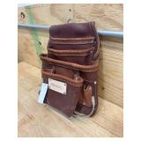 PRICE 10 Pocket Heavy Duty Oil Tanned Leather Tool Pouch Model P-2200 with 2" Leather Belt Model PLB-OT2 (10022420)