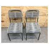 Lot of 2 - Grey And Black Corded Chairs (Set Retails For $115)