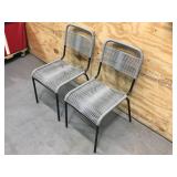 Lot of 2 - Grey And Black Corded Chairs (Set Retails For $115)