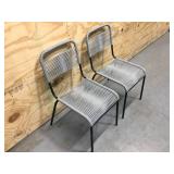 Lot of 2 - Grey And Black Corded Chairs (Set Retails For $115)