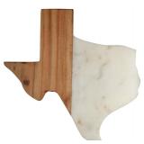 Thirstystone Large Texas Shaped Mango Wood & Marble Serving/Cutting Board, Made From All Natural Materials, Kitchen Accessories & Decor