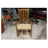 Ducks Unlimited Themed Wood Wicker Rocking Chair