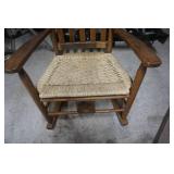 Ducks Unlimited Themed Wood Wicker Rocking Chair