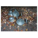 4 - Outdoor Metal Yard Hard Wire Lamps/Lights