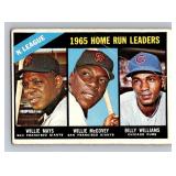 Willie Mays, Willie McCovey, Billy Williams 1966 Topps #217 NL HR Leaders Vintage Baseball Card