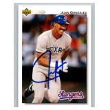 Juan Gonzalez Auto On Card 1991 Upper Deck #243 Baseball Card