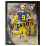 JJ McCarthy RC /75 2024 Luminance Black #112, numbered 43/75, Rare Rookie Minnesota Vikings Football Card