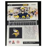 JJ McCarthy RC /75 2024 Luminance Black #112, numbered 43/75, Rare Rookie Minnesota Vikings Football Card