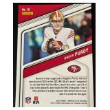 Brock Purdy /625 2023 Donruss Elite Aspirations #10, numbered 184/625, Rare Football Card