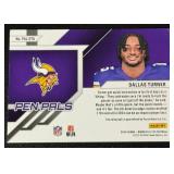 Dallas Turner On Card Auto RC 2024 Donruss Elite Pen Pals #PAL-DTU Rookie Minnesota Viking Football Card