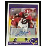 Dallas Turner Auto RC 2024 Score Signatures #308 Rookie Minnesota Vikings Football Card