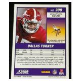 Dallas Turner Auto RC 2024 Score Signatures #308 Rookie Minnesota Vikings Football Card