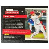 Mike Trout /99 Gold Shimmer 2021 Donruss Livestream #LSI, numbered 51/99 Baseball Card