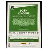 Josh Okogie Numbered 01/10 Bookend Gold Disco Prizm 2020-21 Donruss Optic #110 Minnesota Timberwolves Basketball Card
