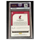 Tyler Herro RC Green Prizm 2019 Hoops Premium Stock #210 PSA 9 Mint Rookie Basketball Card