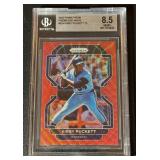 Kirby Puckett /99 Beckett 8.5 NM-MT+ 2022 Prizm Red Wave #224 T3, numbered 72/99, Minnesota Twins Baseball Card