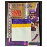 Sidney Rice /10 RC Jumbo Tri-Color Patch and Ball Relic 2007 Donruss Playoff Absolute Rookie Premiere Materials Spectrum #267 Minnesota Vikings Football Card