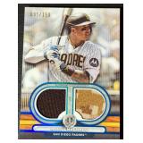 Manny Machado Dual Relic /150 2024 Topps Tribute #DR-MM, numbered 95/150, Baseball Card