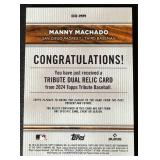 Manny Machado Dual Relic /150 2024 Topps Tribute #DR-MM, numbered 95/150, Baseball Card