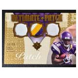 Percy Harvin 3-Color Patch Gold /50 2009 Ultimate Collection #U-31, numbered 33/50, Minnesota Vikings Football Card