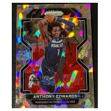 Anthony Edwards Cracked Ice Prizm 2021-22 Prizm #37 Minnesota Timberwolves Basketball Card