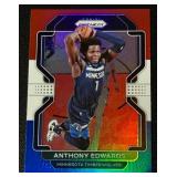 Anthony Edwards RWB Refractor 2021-22 Prizm #37 Minnesota Timberwolves Basketball Card
